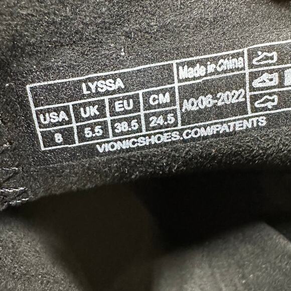 Vionic Lyssa Leather Women's Heeled Ankle Boots Black Size 8 New Without Box - Picture 7 of 8